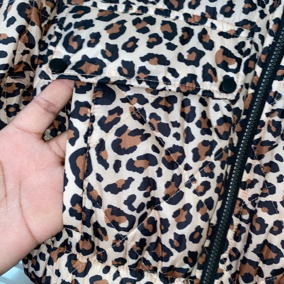Zara cheetah print lightweight puffer crop Jacket - Picture 4 of 10